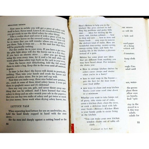 VTG 1963 Heloise's Kitchen Hints Hardcover Book By Heloise Notes - Picture 10 of 12